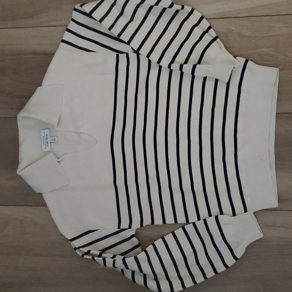Striped collared sweater